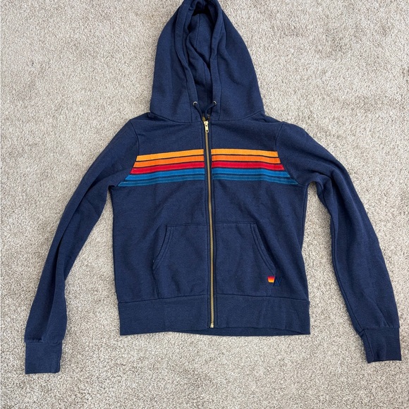Aviator Nation Tops - Aviator Nation Navy Hoodie with Colorful Stripes